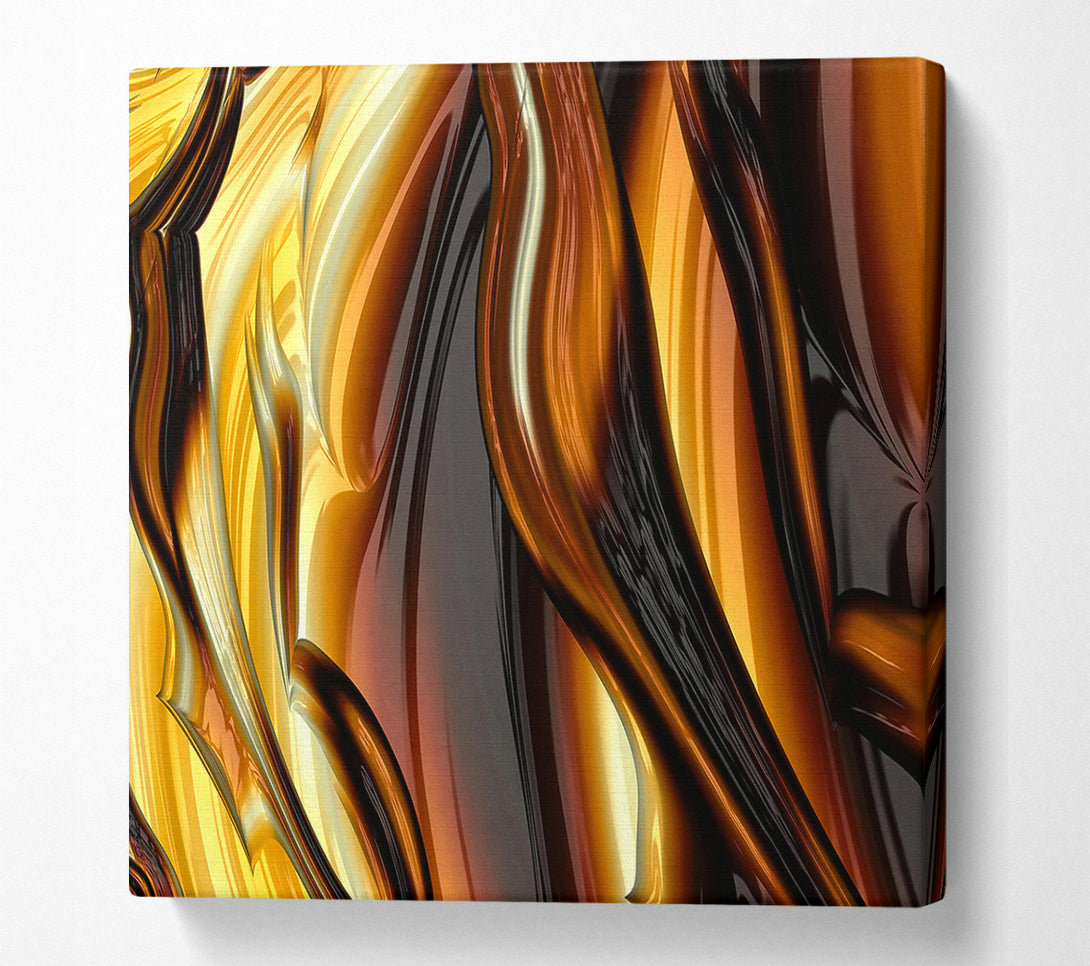  A Canvas Print of Amber Liquid Flow Canvas Wall Art