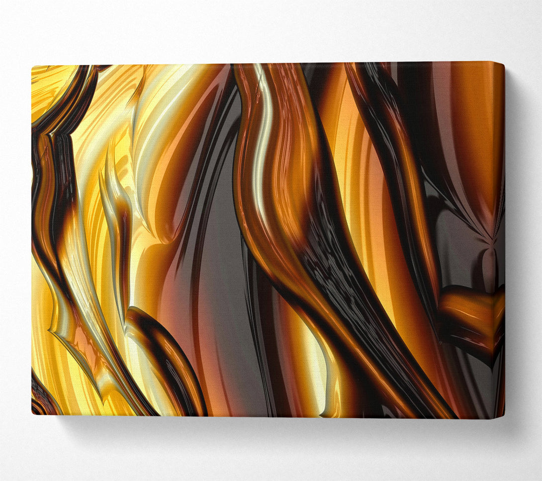  A Canvas Print of Amber Liquid Flow Canvas Wall Art