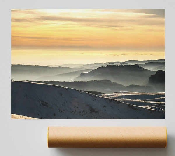 Golden Mountain Layers Poster