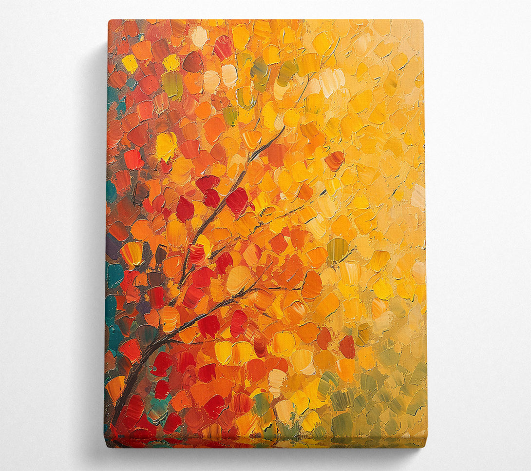  A Canvas Print of Golden Autumn Leaves Canvas Wall Art