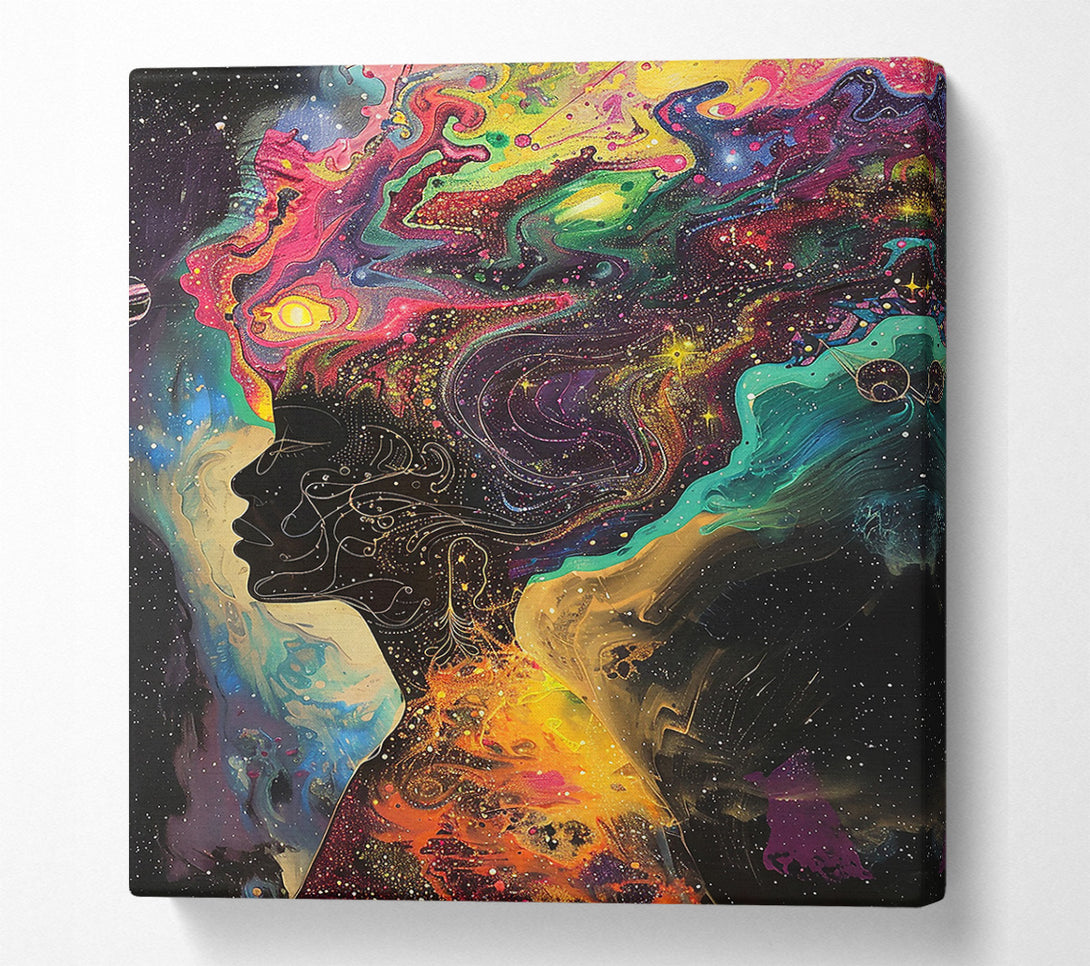  A Canvas Print of Cosmic Gold Embrace Canvas Print