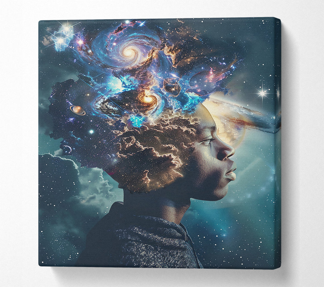  A Canvas Print of Blue Cosmic Thoughts Canvas Wall Art