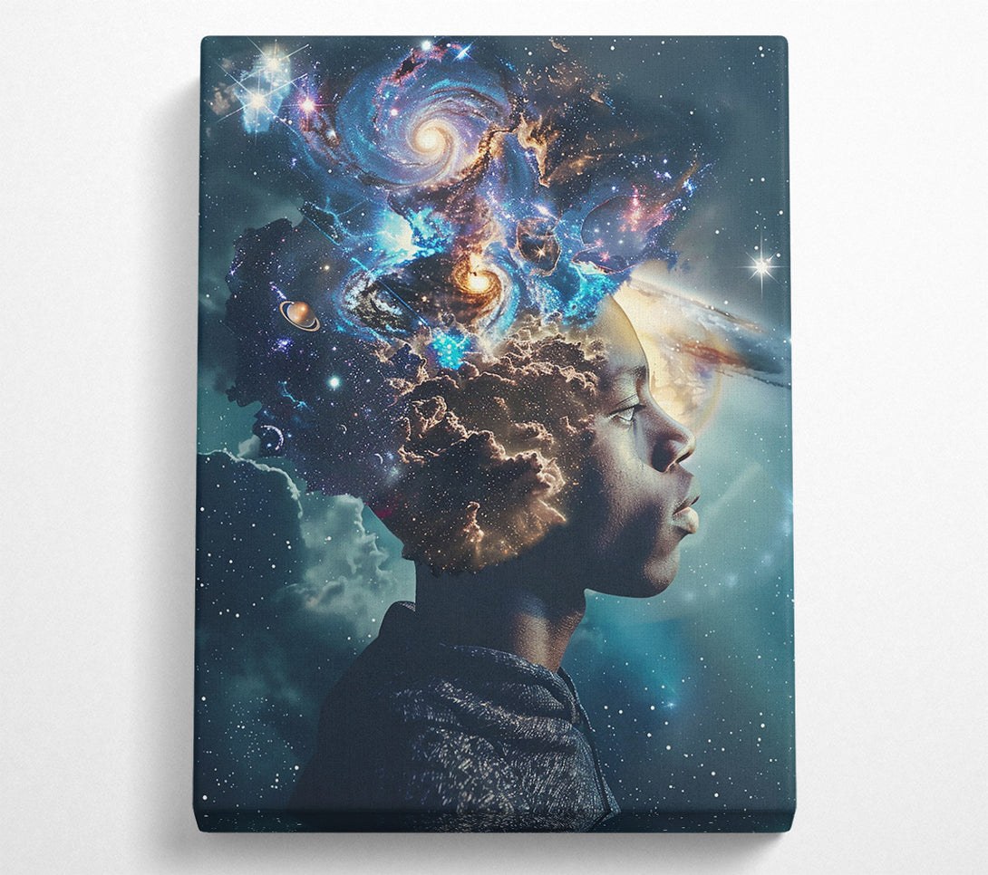  A Canvas Print of Blue Cosmic Thoughts Canvas Wall Art