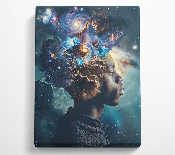  A Canvas Print of Blue Cosmic Thoughts Canvas Wall Art