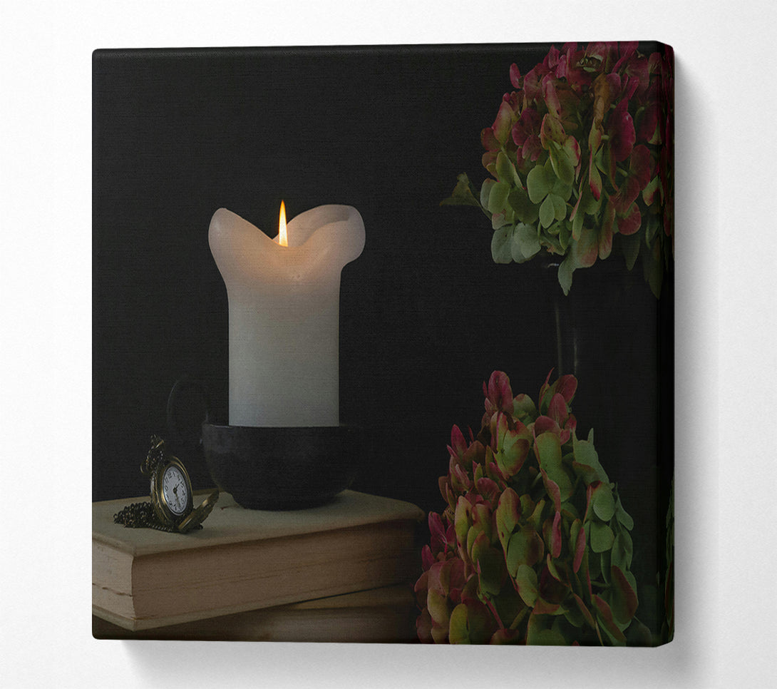  A Canvas Print of Crimson Candlelight Glow Canvas Art