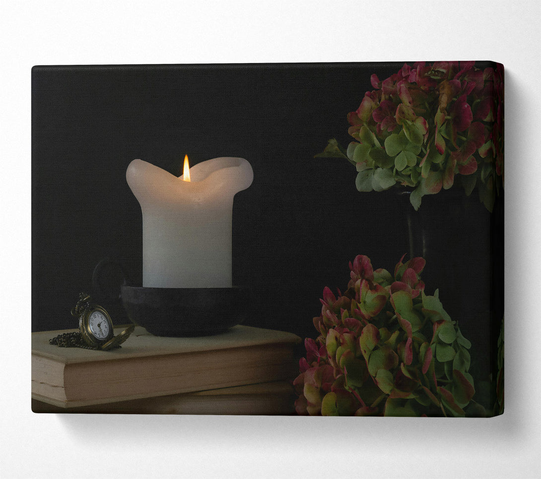  A Canvas Print of Crimson Candlelight Glow Canvas Art