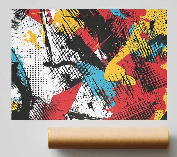 Red Splashes Of Energy. Poster