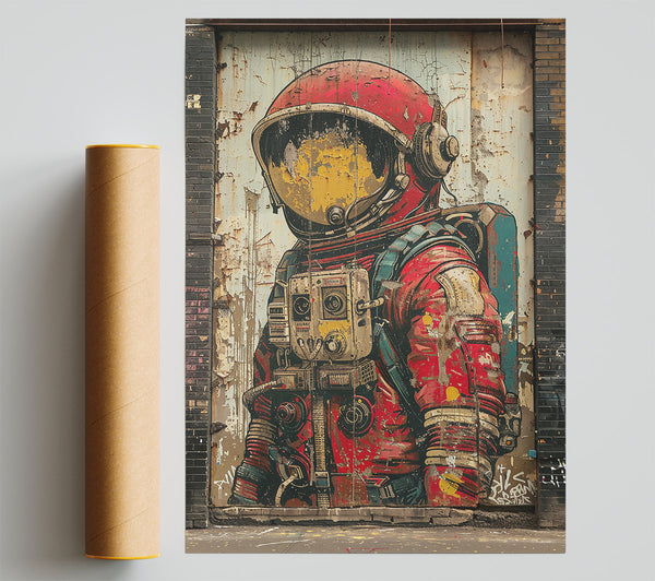 Red Astronaut'S Journey Print