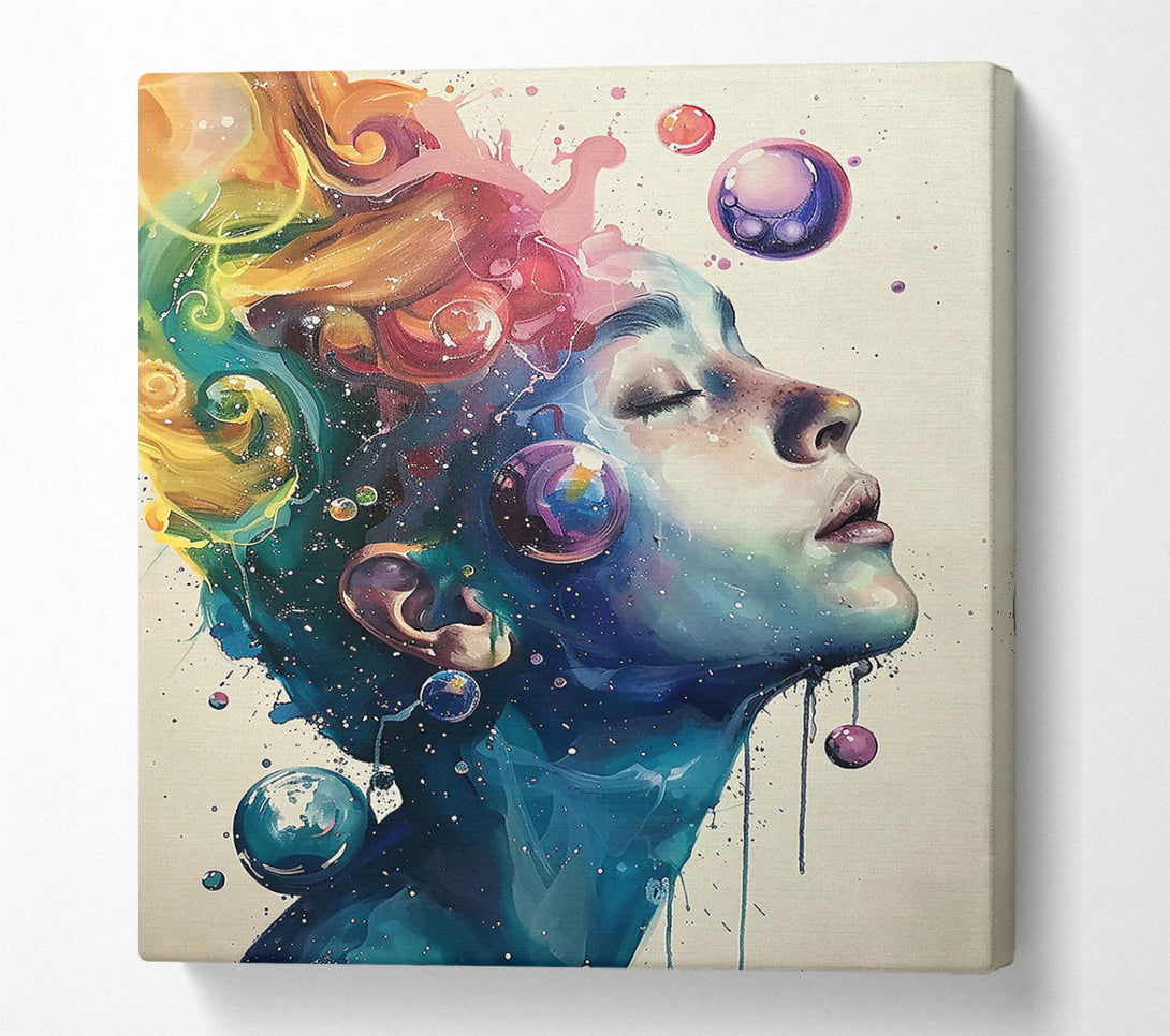  A Canvas Print of Azure Dreamscape Burst Canvas Wall Art