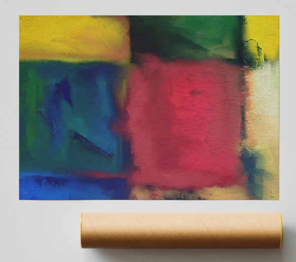 Crimson Abstract Forms Giclee Print