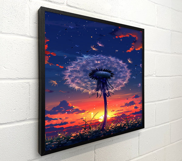 Orange Sunset Dandelion Wish