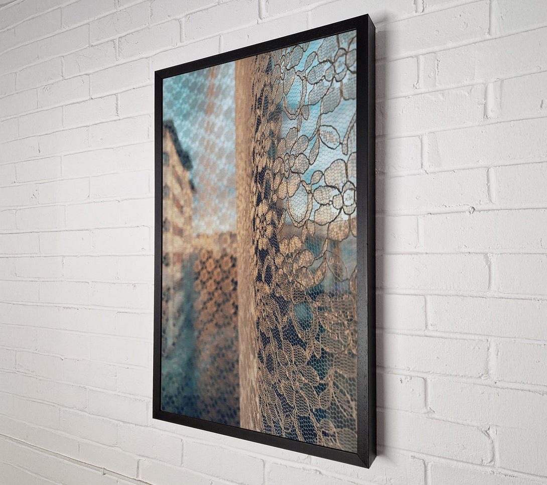  A Canvas Print of Golden Lace Curtain Canvas Print