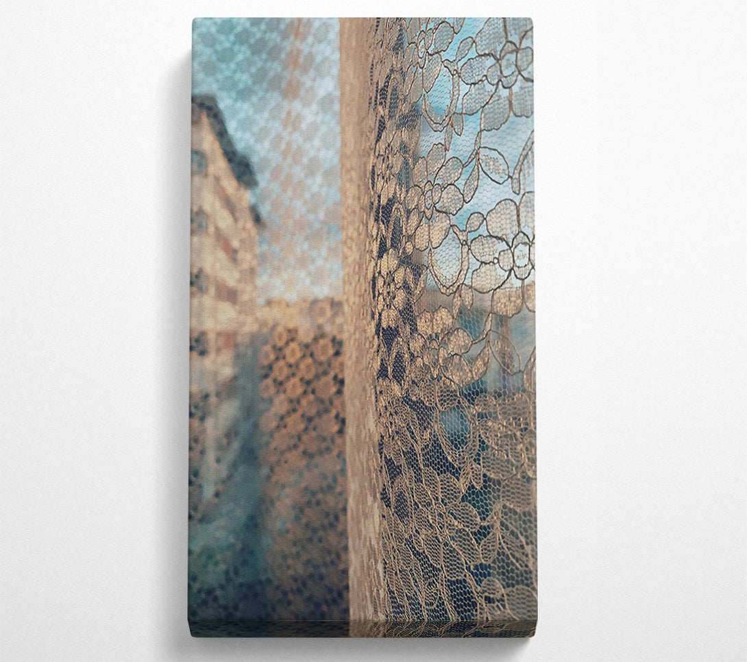  A Canvas Print of Golden Lace Curtain Canvas Print