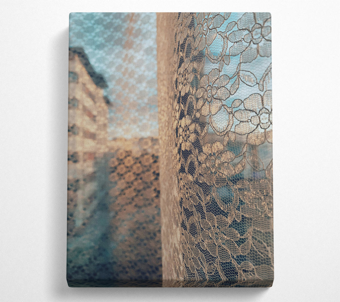  A Canvas Print of Golden Lace Curtain Canvas Print