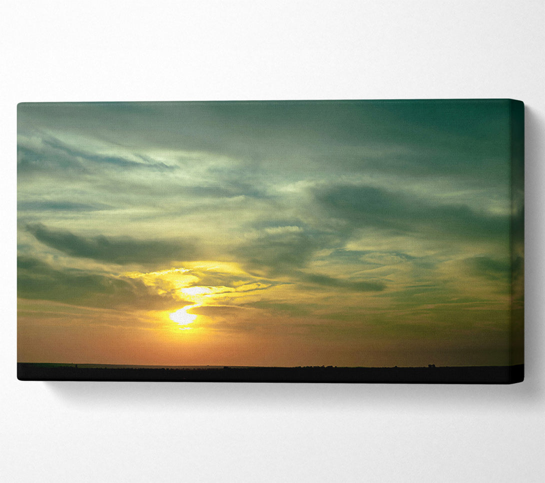 A Canvas Print of Golden Sunset Clouds Canvas Wall Art