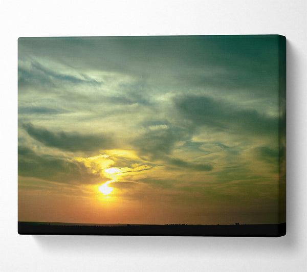  A Canvas Print of Golden Sunset Clouds Canvas Wall Art