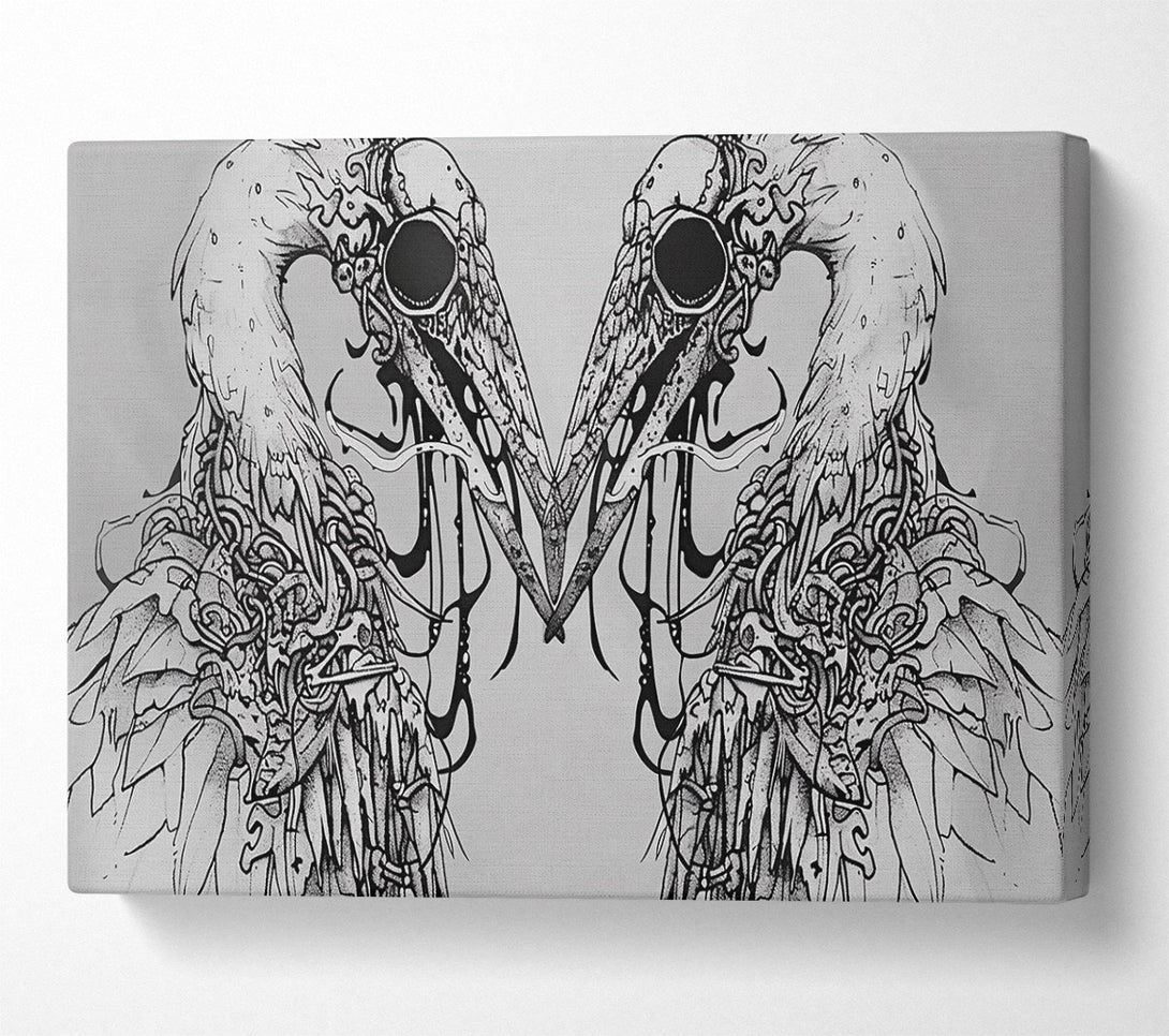  A Canvas Print of Black Winged Embrace Canvas Wall Art