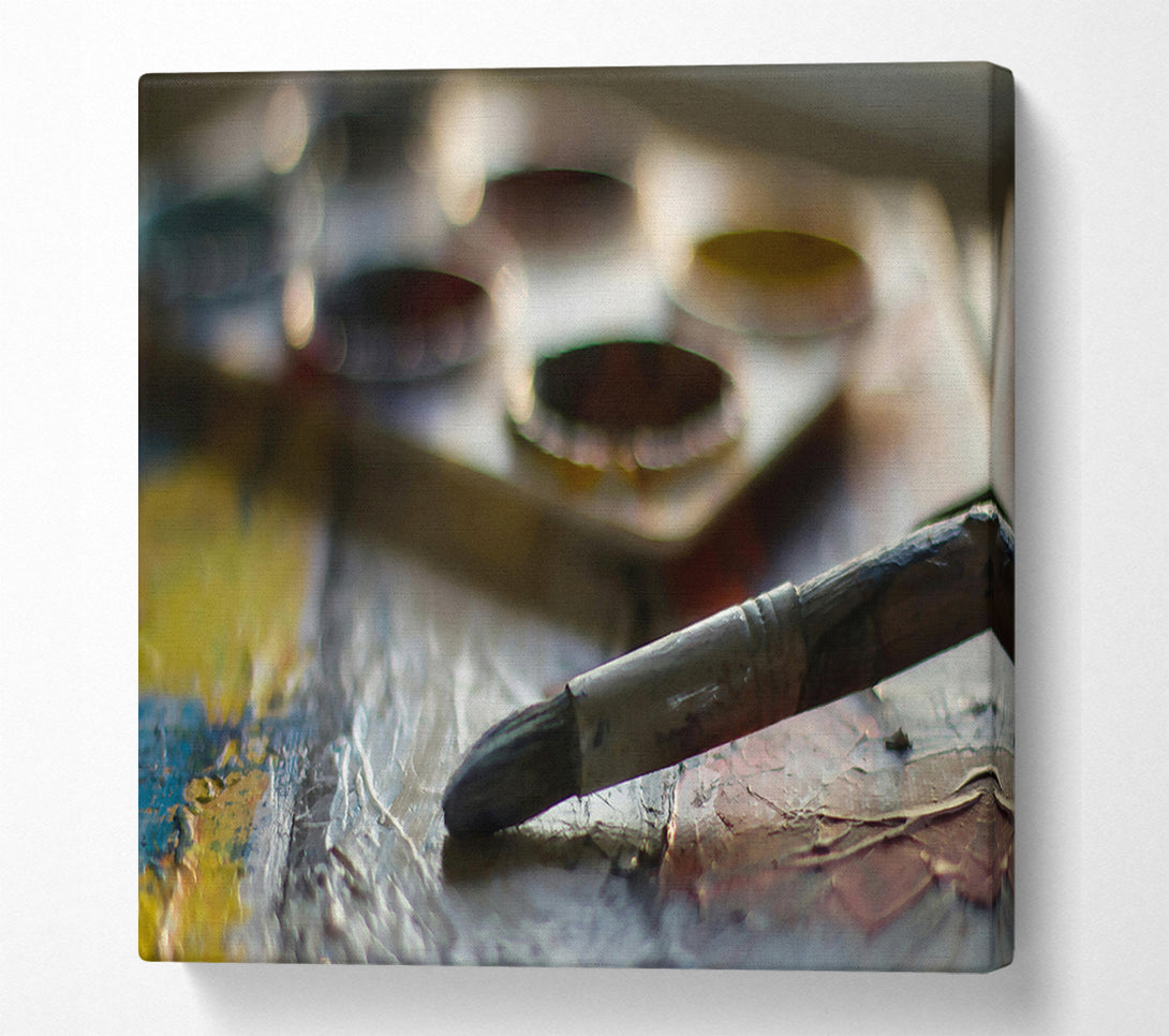  A Canvas Print of Grey Brush Strokes Canvas Art
