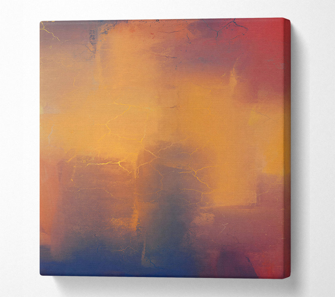  A Canvas Print of Golden Crackled Sunset Canvas Print