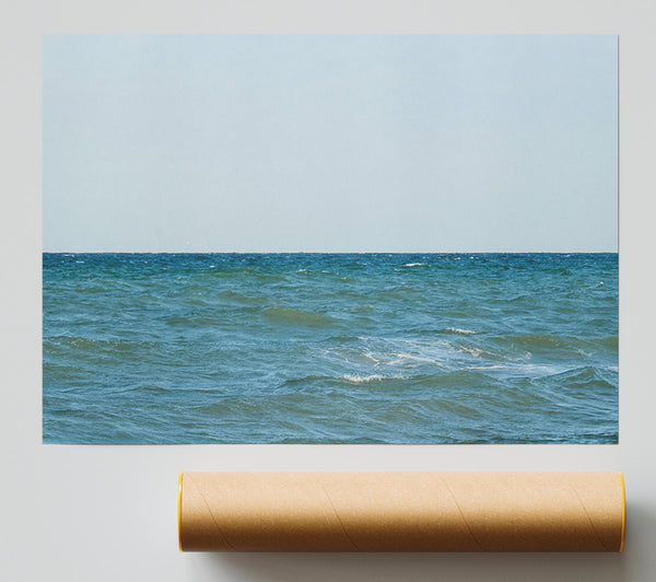 Teal Ocean Horizon Giclee Print