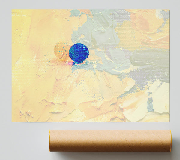 Yellow Abstract With Blue Poster