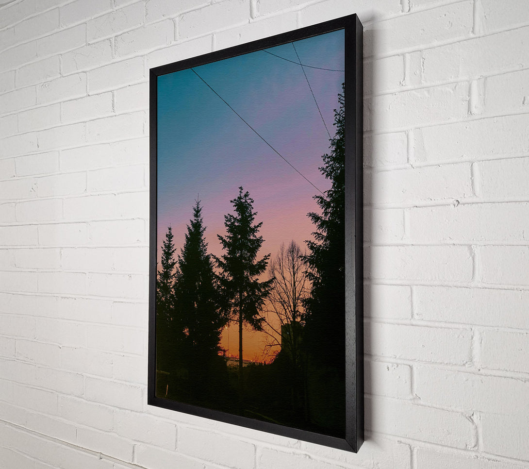  A Canvas Print of Pink Sky Silhouette Canvas Print
