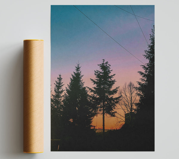 Pink Sky Silhouette Giclee Print