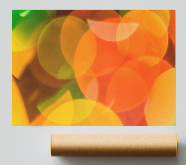 Orange Light Circles Giclee Print