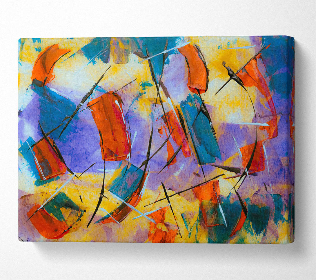  A Canvas Print of Orange Abstract Lines Canvas Print