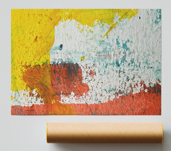 Yellow Abstract Splatter Print