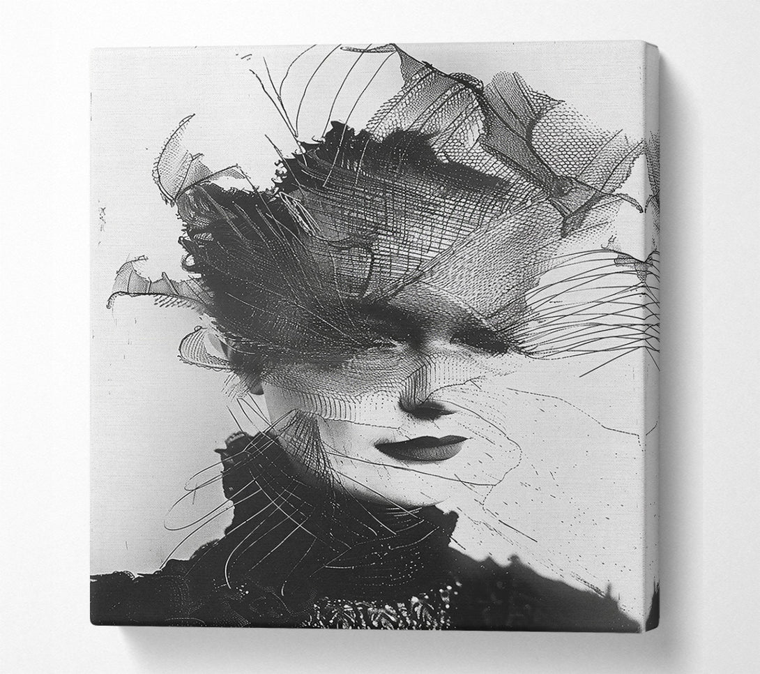  A Canvas Print of Black Veil Abstraction Canvas Art