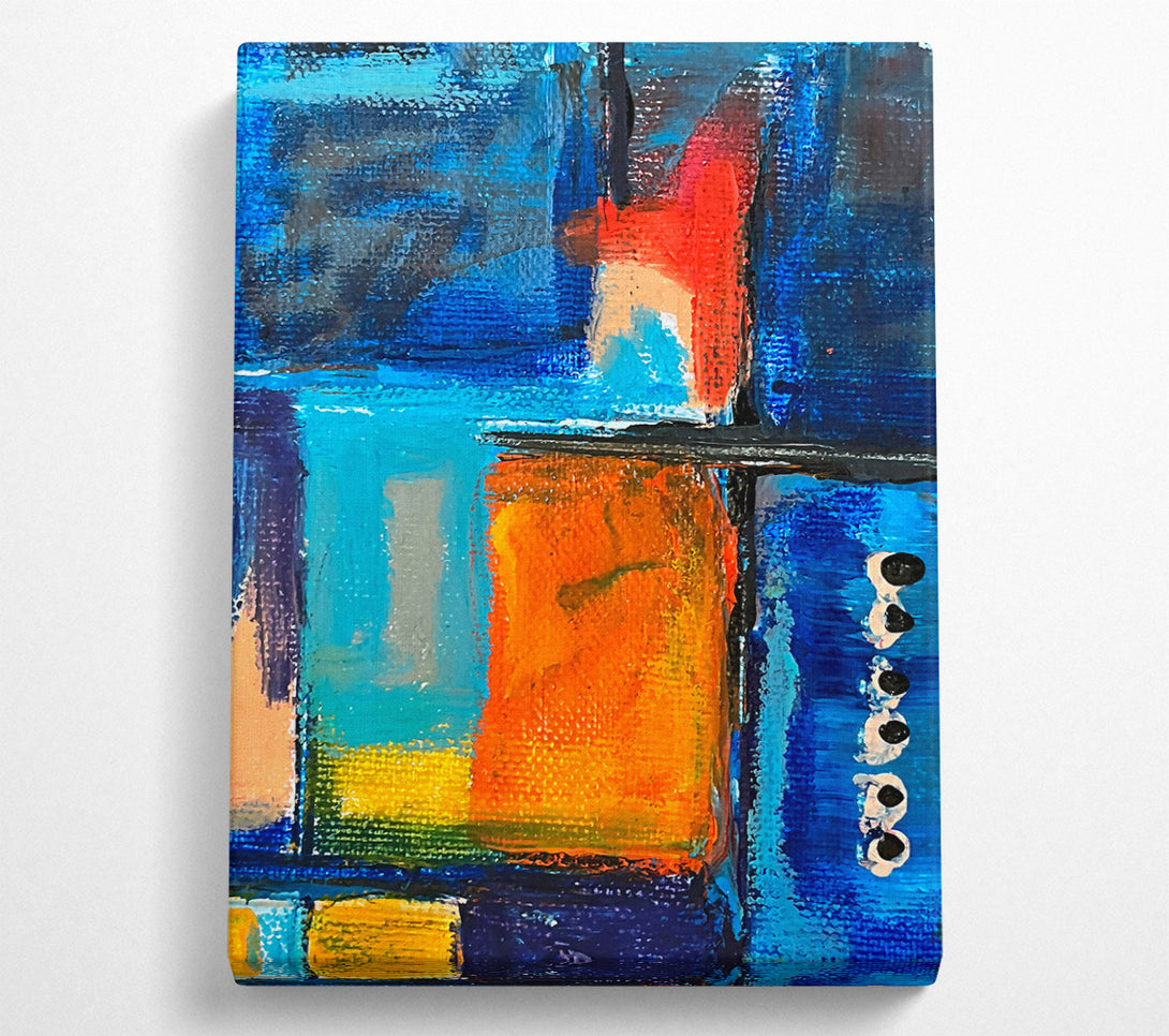 A Canvas Print of Blue And Orange Abstract Canvas Wall Art