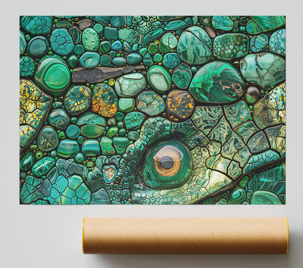 Emerald Eye Mosaic Giclee Print