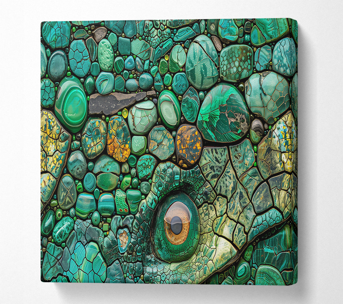  A Canvas Print of Emerald Eye Mosaic Canvas Print