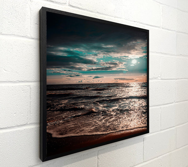 Teal Sunset Sea