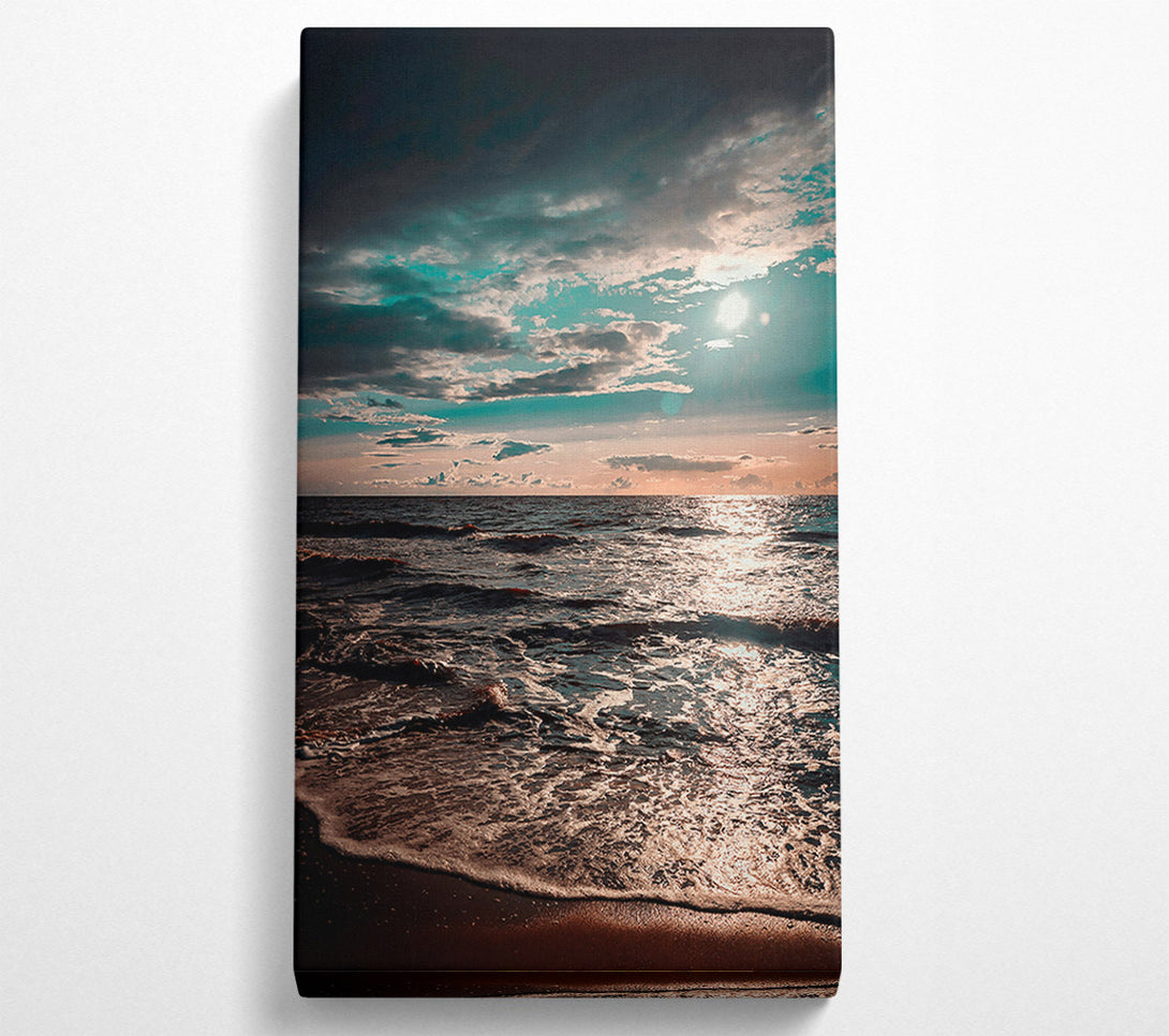  A Canvas Print of Teal Sunset Sea Canvas Art