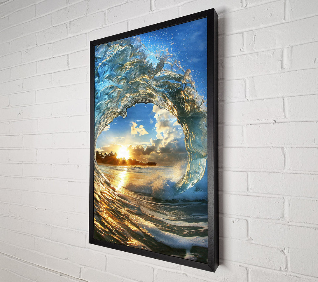 A Canvas Print of Golden Wave Embrace Canvas Art