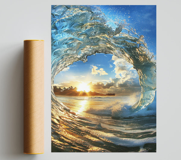 Golden Wave Embrace Giclee Print