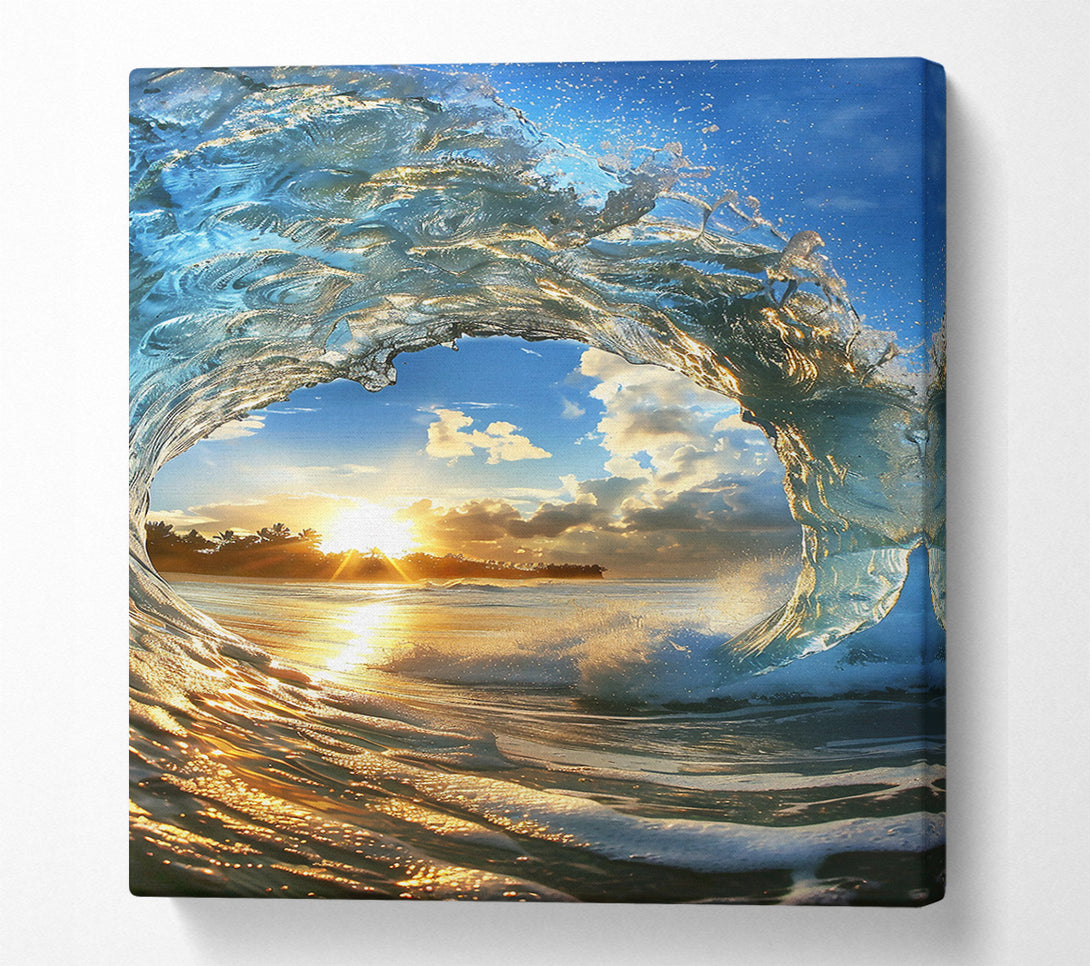  A Canvas Print of Golden Wave Embrace Canvas Art