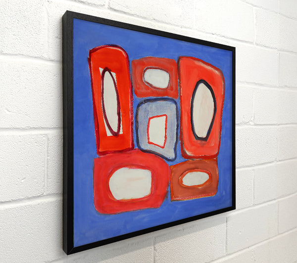 Blue Red Abstract Shapes