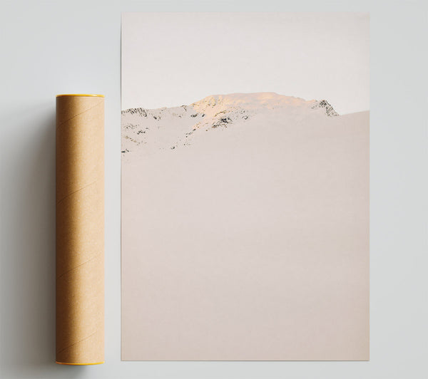 Pale Pink Mountain Peak Poster