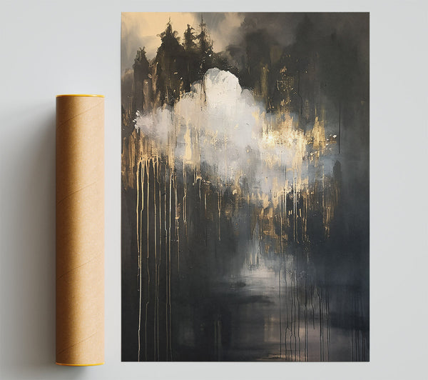Golden Foggy Depths Poster