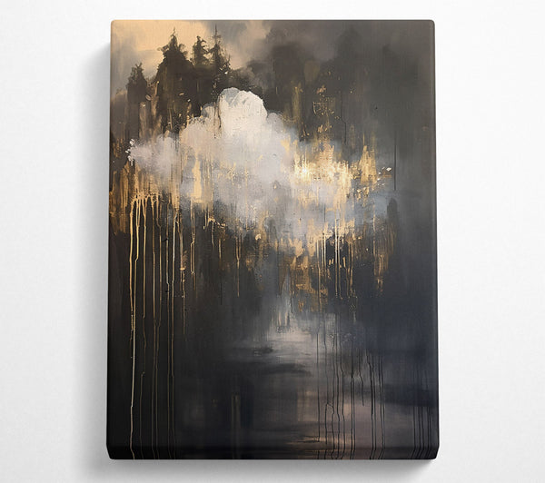  A Canvas Print of Golden Foggy Depths Canvas Art