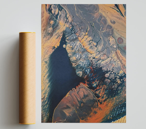 Orange Cosmic Swirl Poster