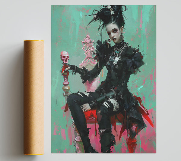 Pink And Black Queen Print