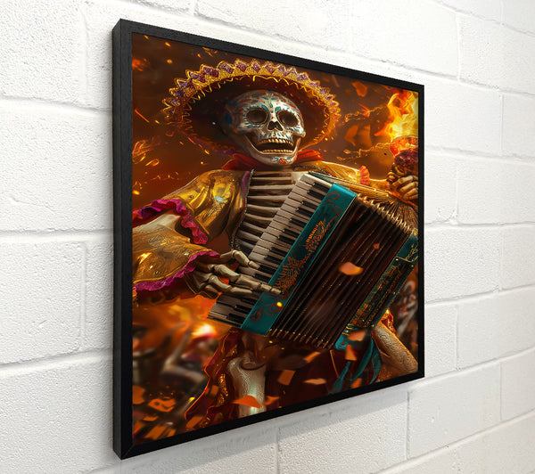 Teal Accordion Skeleton