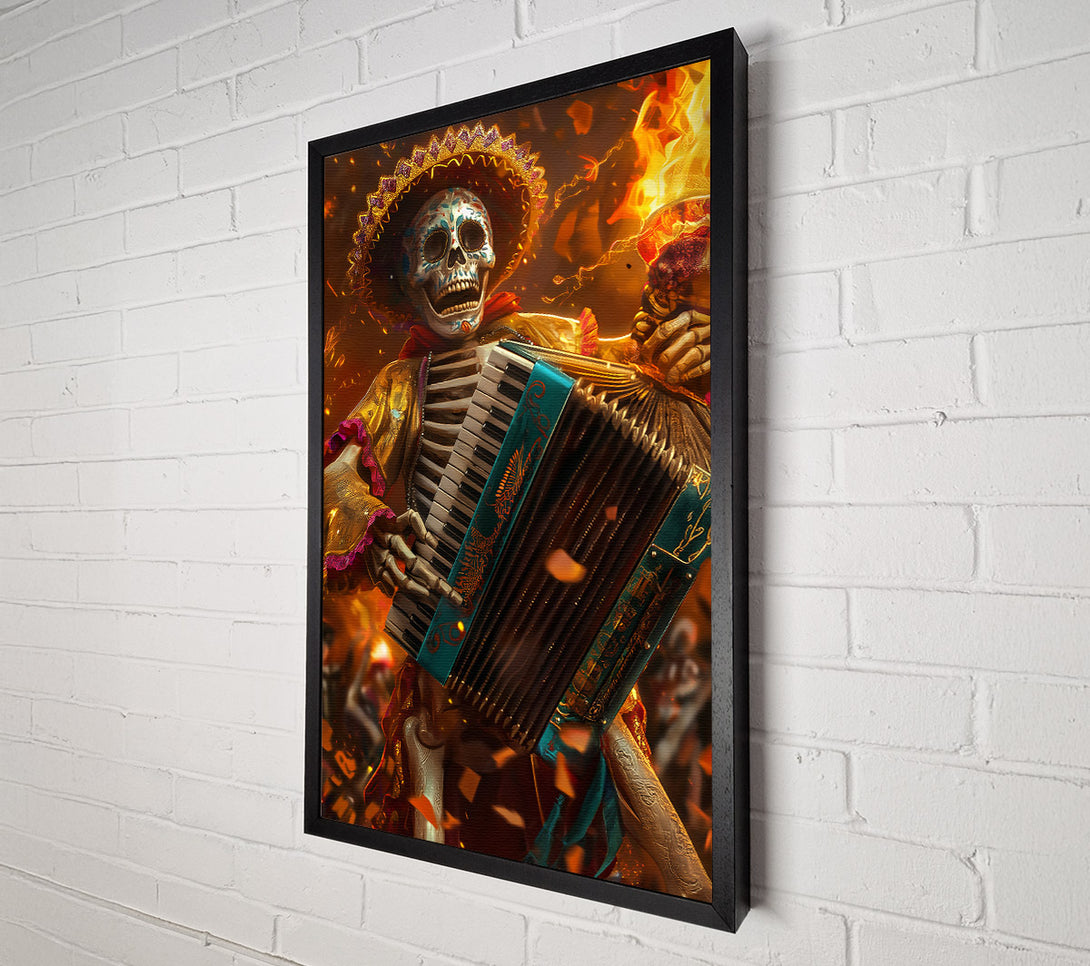  A Canvas Print of Teal Accordion Skeleton Canvas Print