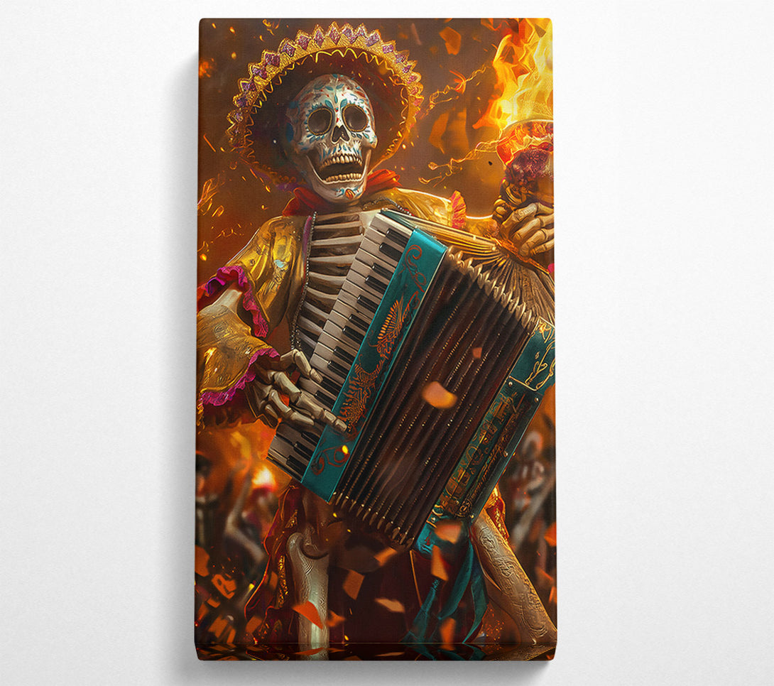  A Canvas Print of Teal Accordion Skeleton Canvas Print