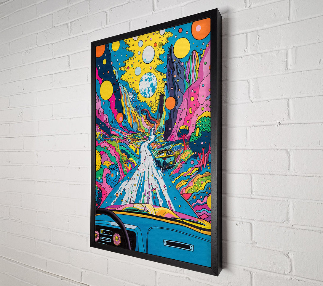  A Canvas Print of Blue Road Through Cosmos Canvas Wall Art