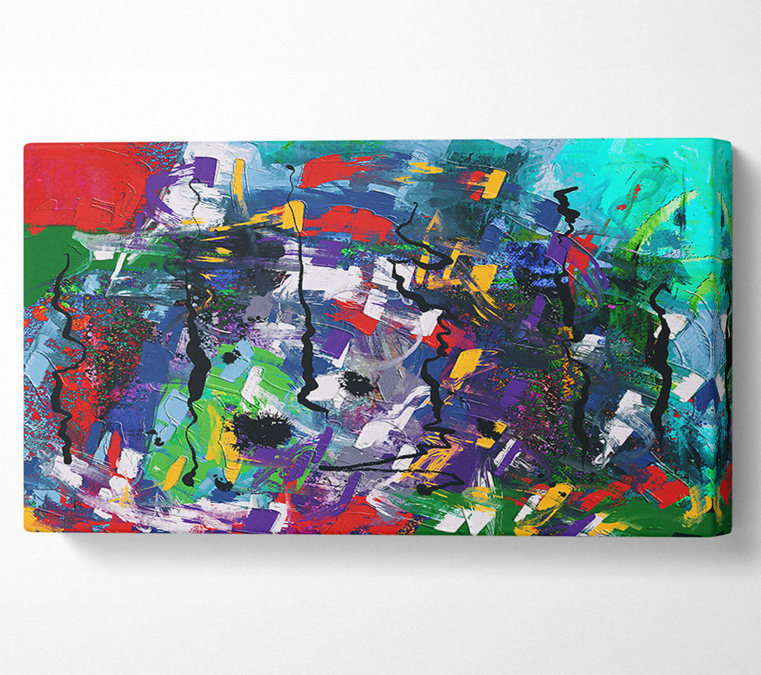  A Canvas Print of Blue And Black Burst Canvas Art